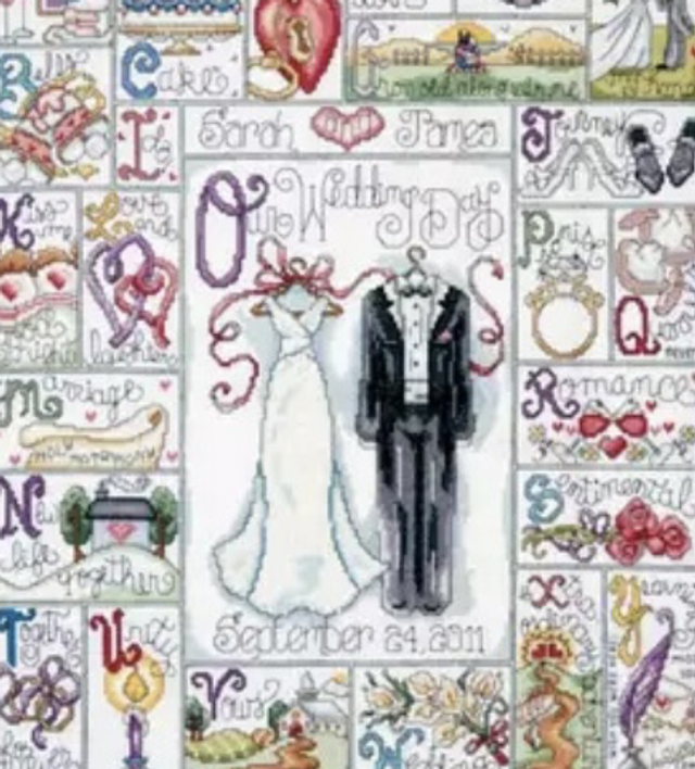 Design Works Crafts Wedding ABC Counted Cross Stitch Kit 