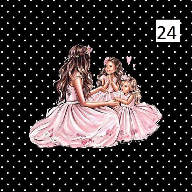 Panneau Mom and kids 2  - 50x50cm 