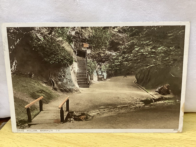 Chine Hollow, Shanklin, Isle of Wight, Posted 1929 W.J. Nigh, Ventnor vintage postcard. Our Ref No R610 £2.50