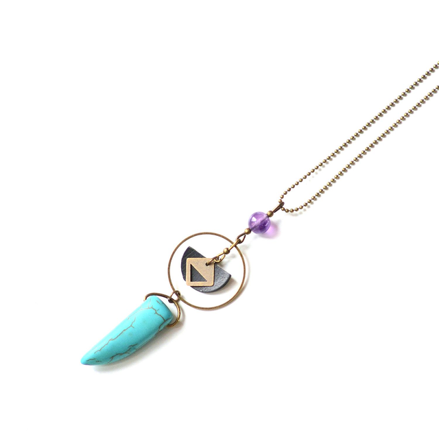 Sautoir en CHAMBRE à AIR et perle RECYCLÉES- Pièce Artisanale et Unique