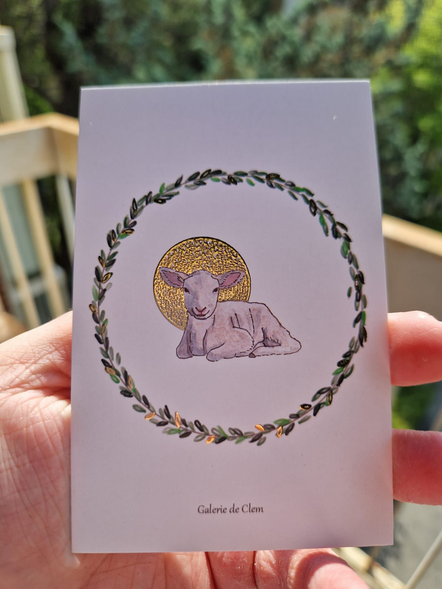 Signets baptême - Agneau couronné