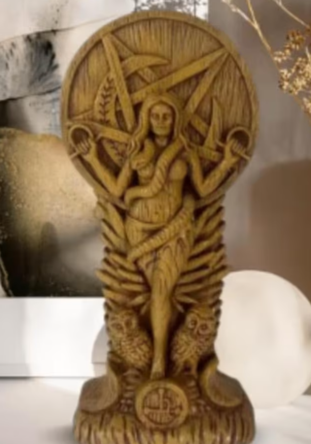 Vintage beeldje Heks godin met slangen gothic stijl (20cm)