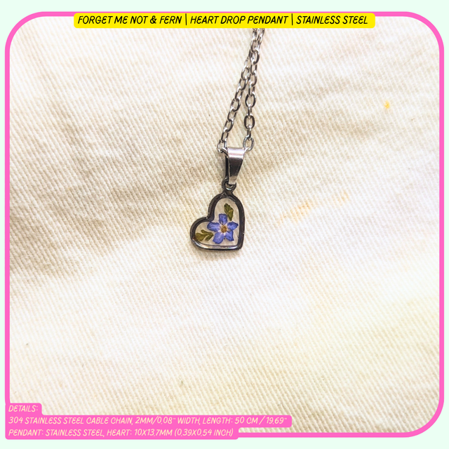 Heart Drop Pendant | Necklaces | Real Flowers