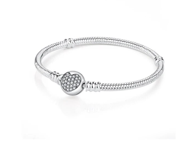 Brazalete Flexible Charms Cierre Corazón  con Circones