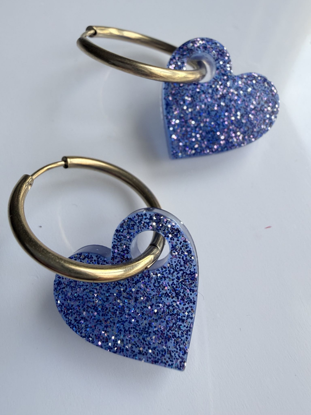 PAMPILLES BB KISS'KISS bleu-mauve à paillettes