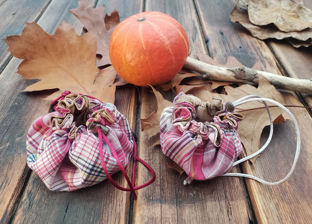 Pochette bourse -- Rose carreau