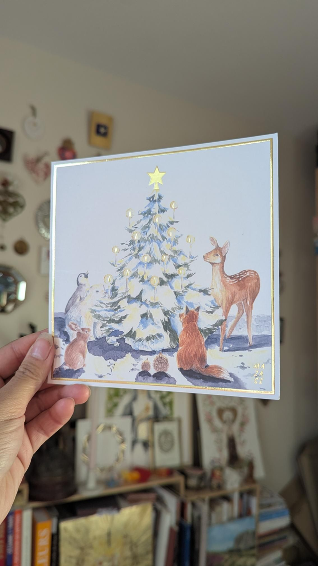 Carte Noël des animaux