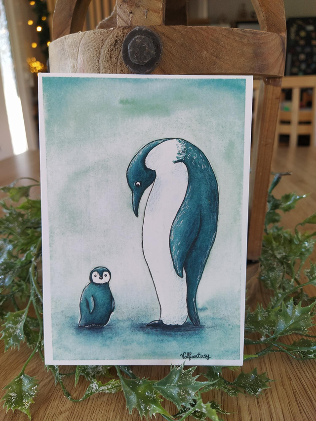 Carte "Pingouin", 10 x 15 cm