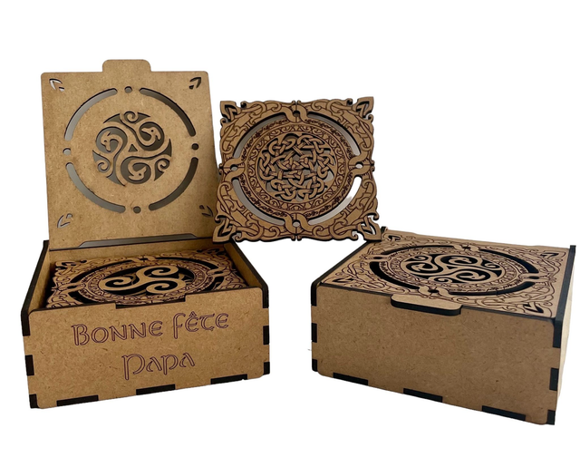12 sous-verres celtiques et leur boite personnalisable