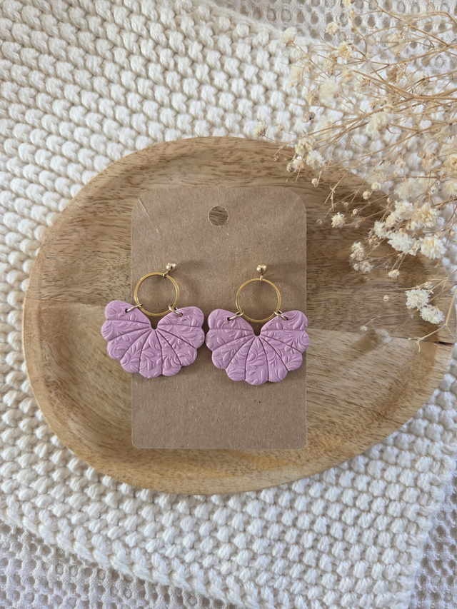 Boucles d&#039;oreilles Edna coloris blush et arabesque