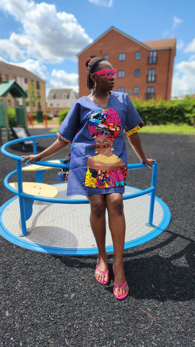 Hand-painted Denim Tunic