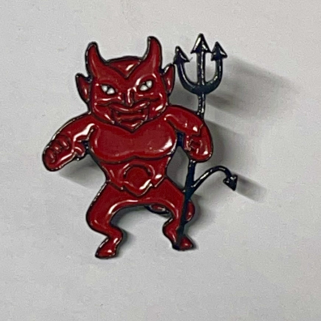 Devil with Pitchfork Pin Badge
