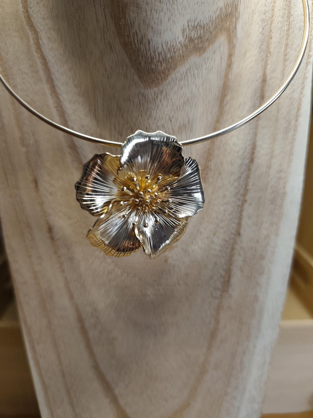 COLLIER RIGIDE GOLD "FLORALE" 0000915