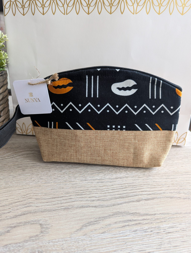 Lot de pochettes en wax et toile de jute