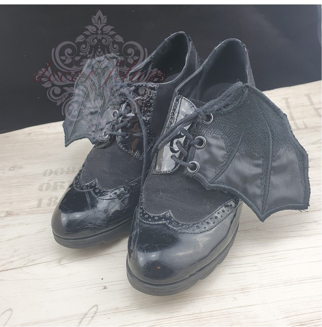 Gothic Schuhflügel groß – Fledermaus, Drache, Teufel - Paar