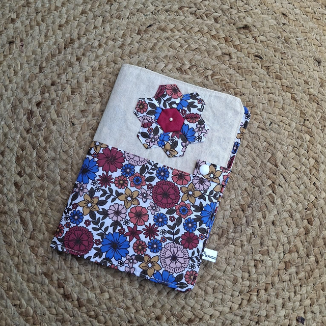 Protège agenda fleur rosace