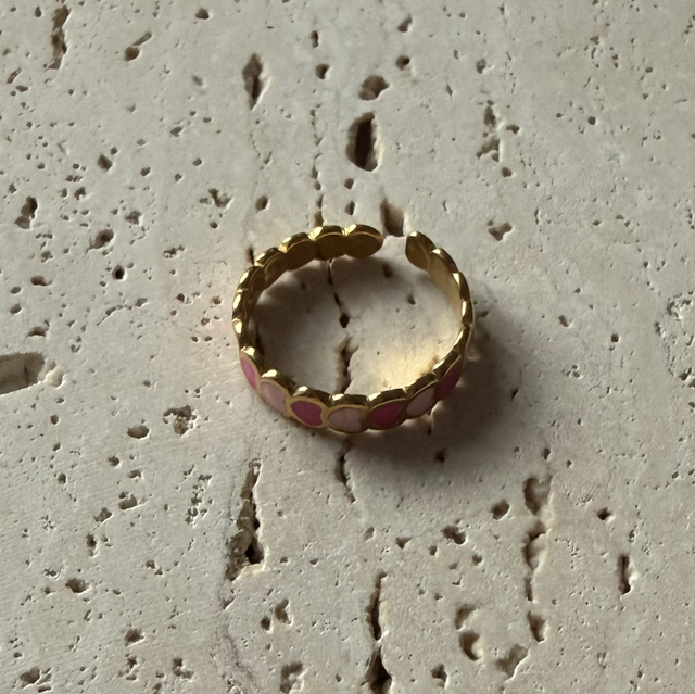 Ring hartjes roze