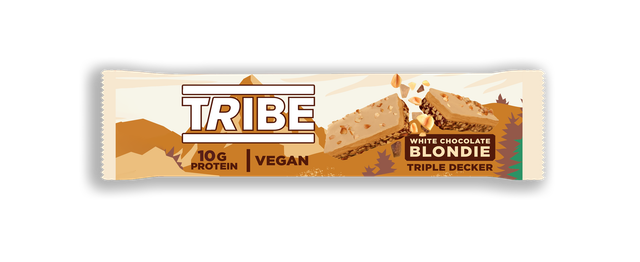 TRIBE White Choc Blondie Triple Decker 40g