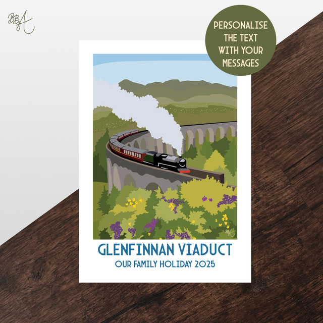 Glenfinnan Viaduct, Scotland, Travel Poster Print ā Vintage Style Wall Art