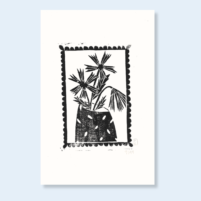 Portrait fleuri "Bleuet"