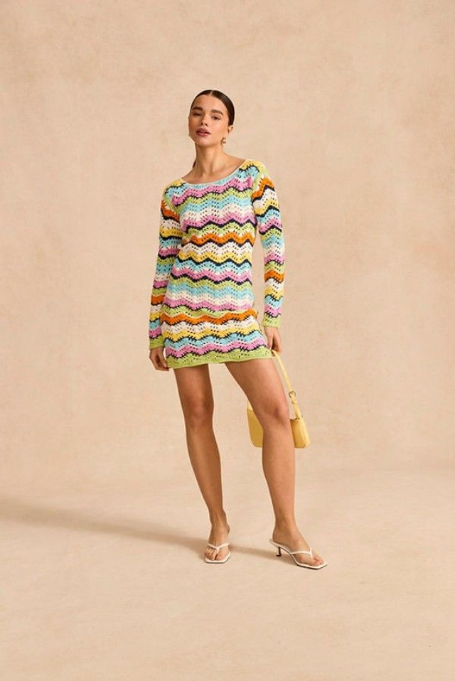 Sirdar Crochet Pattern Cheeky Chevron Minidress 10833