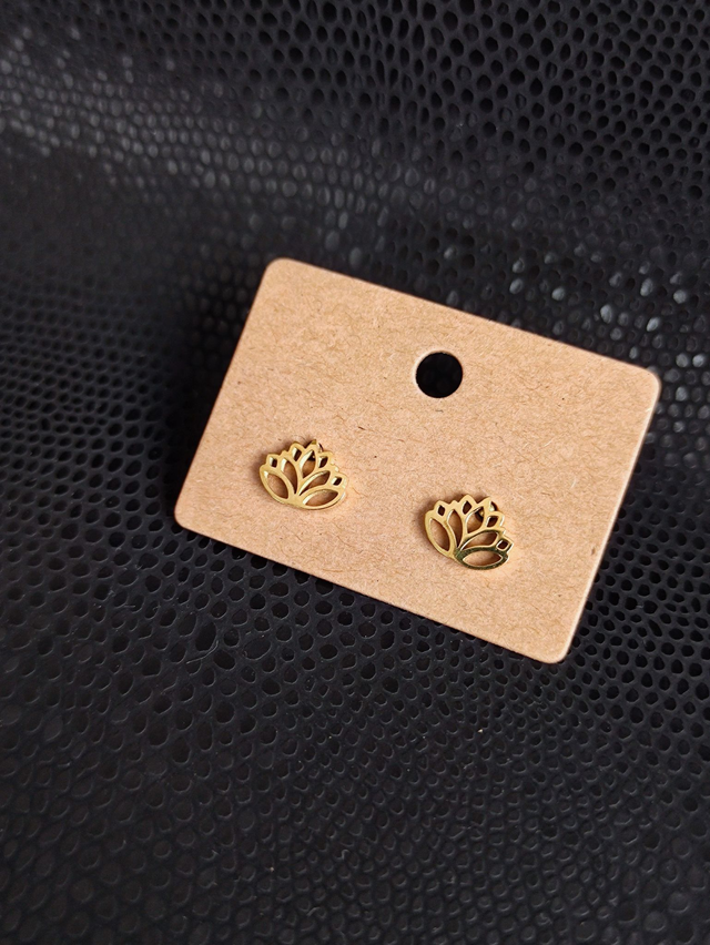 Edelstahl Ohrstecker | Blume | Gold