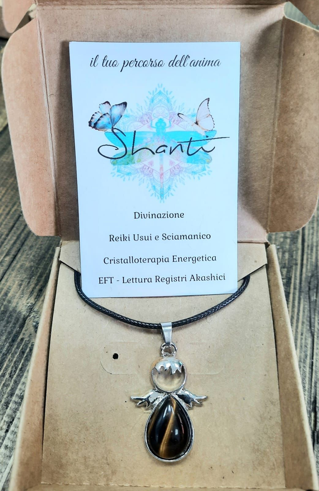 Amuleto serie "angeli" occhio di tigre