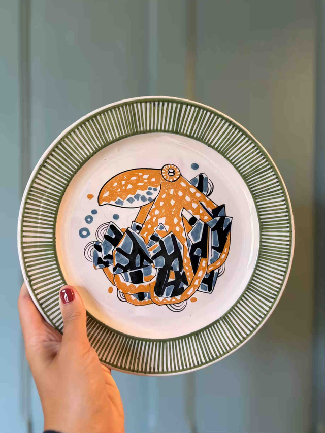 Mathurin Méheut x Henriot "Poulpe et pousse pied"