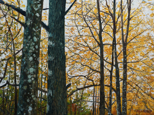 Pejzaż w duchu art nouveau, 80x60 olej płótno 2024