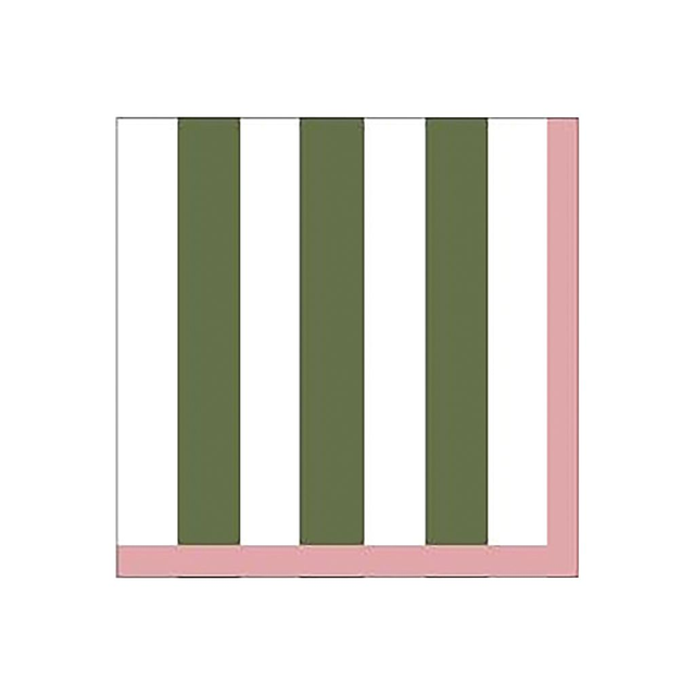 Serviettes papier rayure kaki