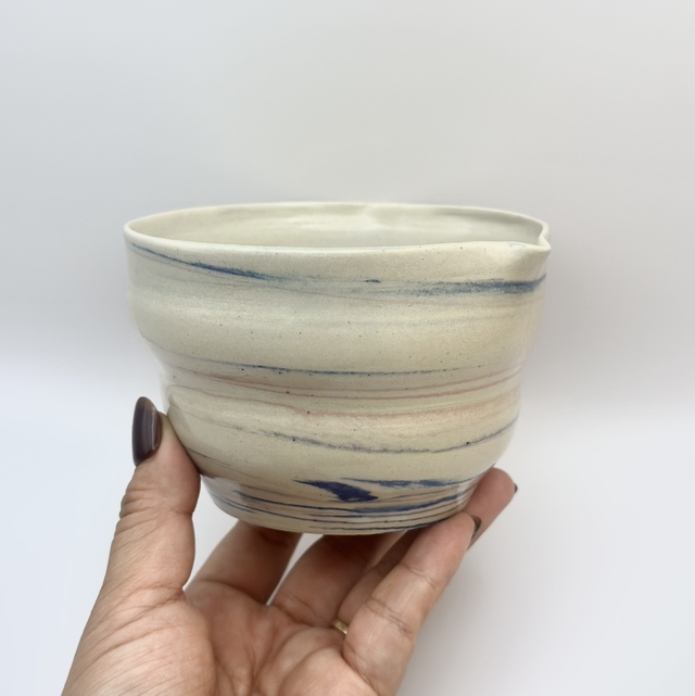 Bol à Matcha Ciel Rose Terre Mêlée | Bol en Céramique Fait Main | Idée Cadeau Amateur de Thé