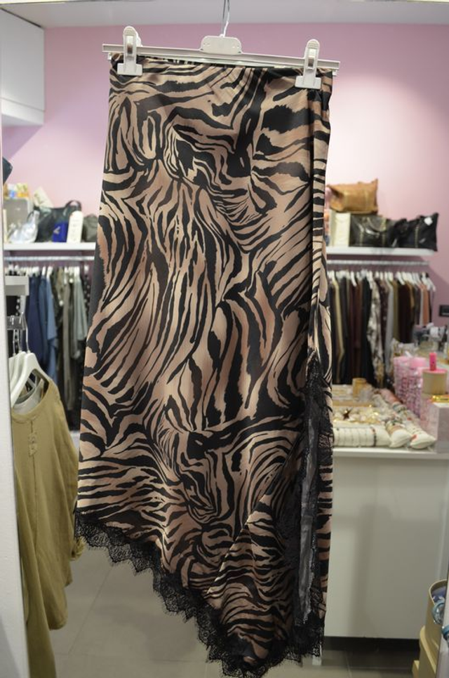 Falda Animal Print Encaje