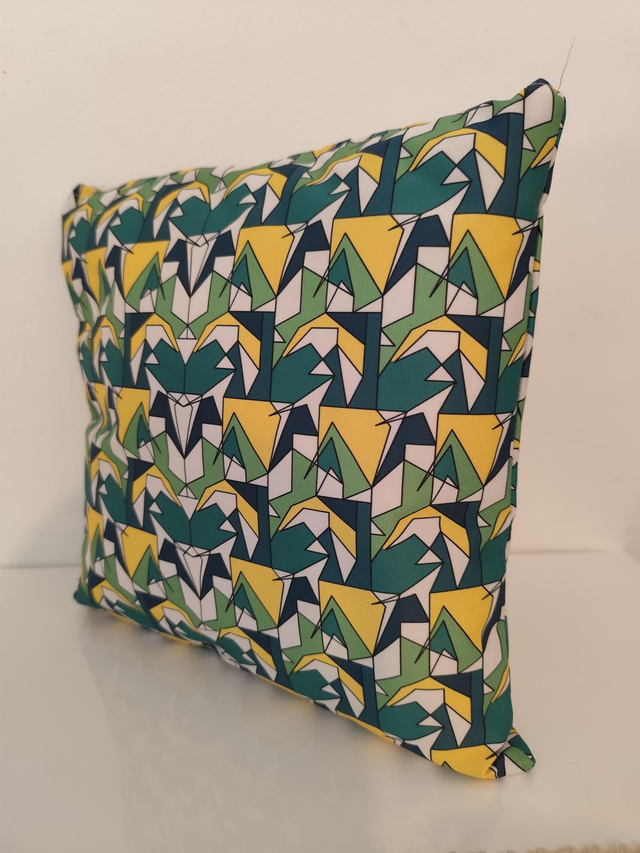 Coussin vert et jaune (35cmx35cm) 