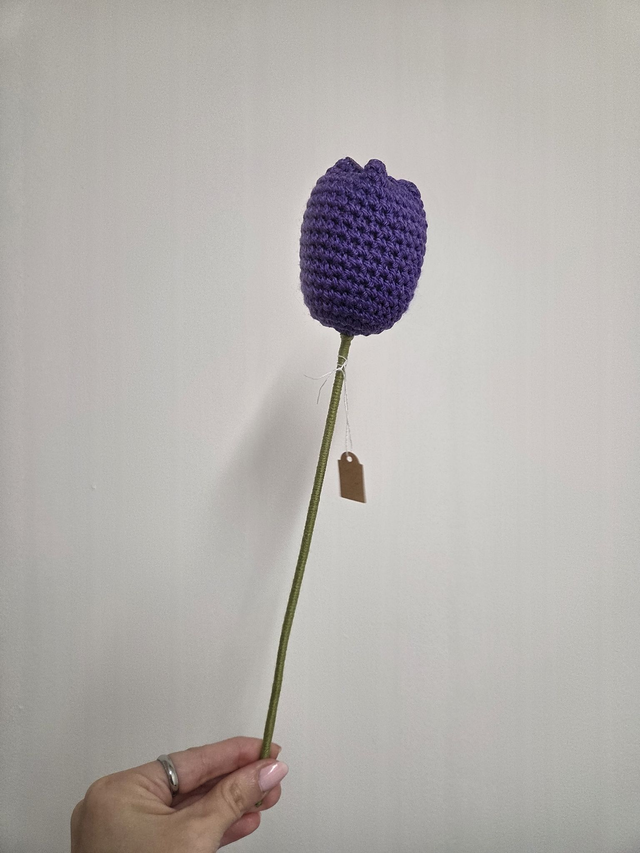 Purple Tulip Forever Crochet Flower - LW-021