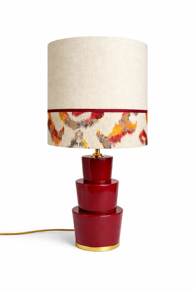 LAMPARA CERAMICA PIRAMIDE CON PANTALLA