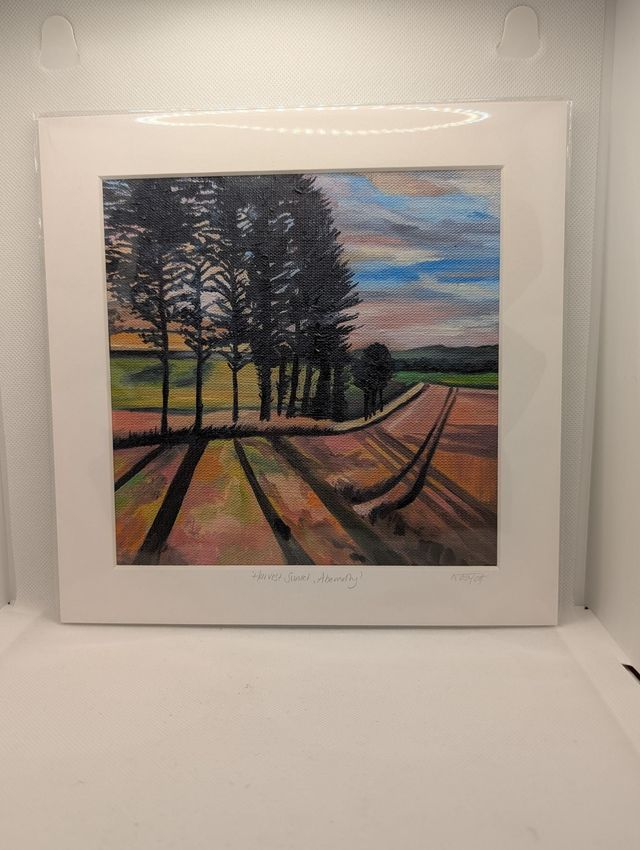 Harvest sunset over Abernethy 