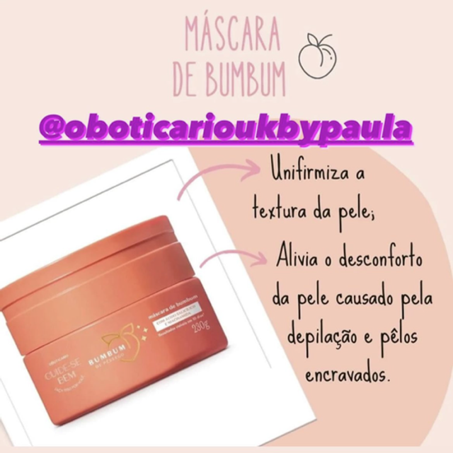 Cuide-se Bem Máscara Hidratante Bumbum de Pêssego 230g