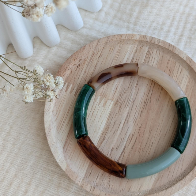 Bracelet Lisa vert léopard