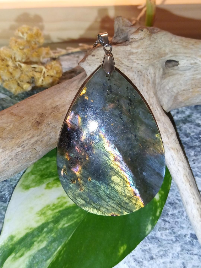Pendentif 13 labradorite (spectrolite) XXL 6x4,5cm