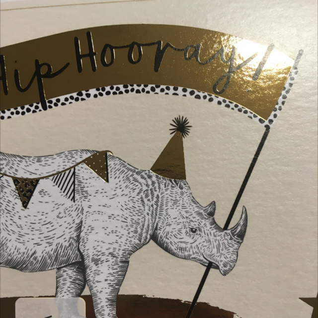 Birthday Open Safari Chic - Hip Hooray Rhino (Slim) WF
