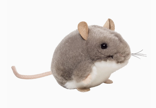 Souris grise en peluche 9 cm - jouet doux