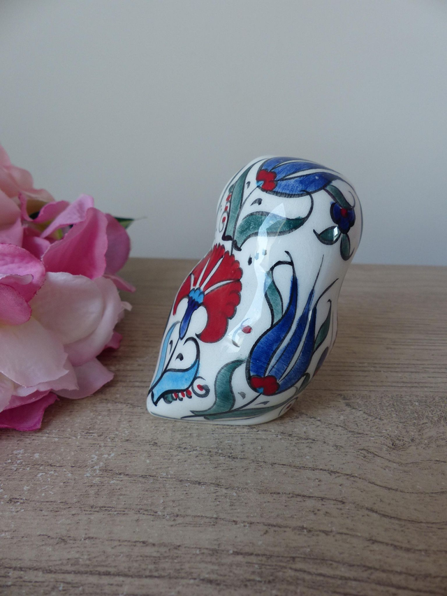 Figurine chouette en céramique – Art folklorique mexicain peint à la main – Protectrice du foyer – Décoration intérieure vintage