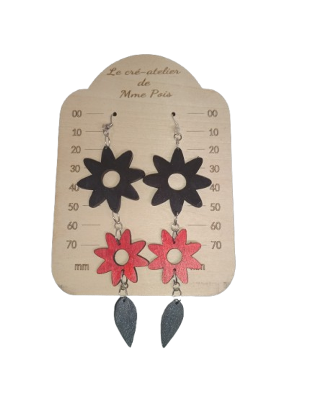 boucle oreilles Fleurs Suspendues