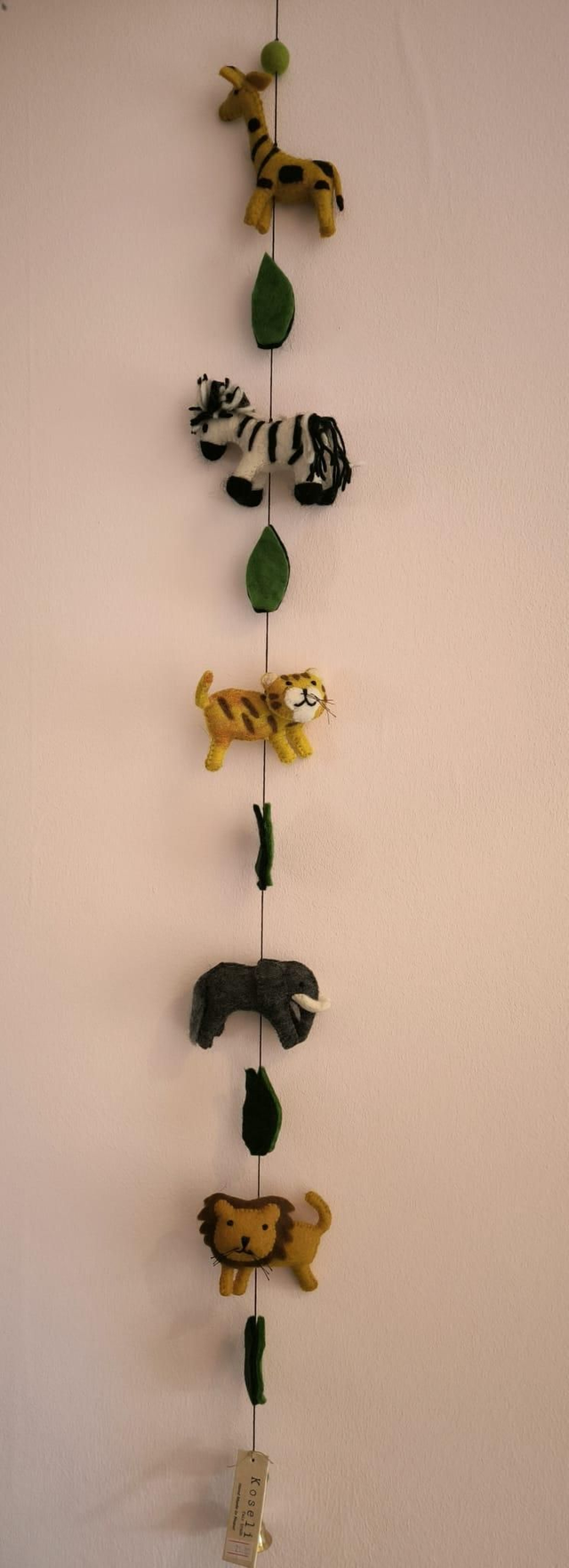 Handmade Felt Safari Hanging String with Bell