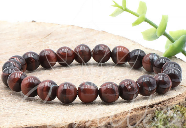 Bracelet boule 08mm œil de taureau AA