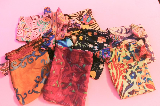 Kangaspussit kierrätysmateriaalista