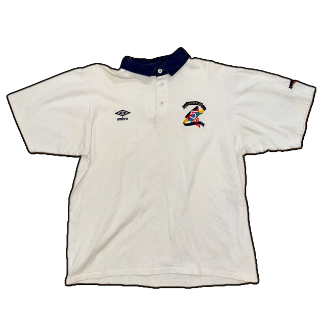 England 90s Rugby Polo Shirt - M