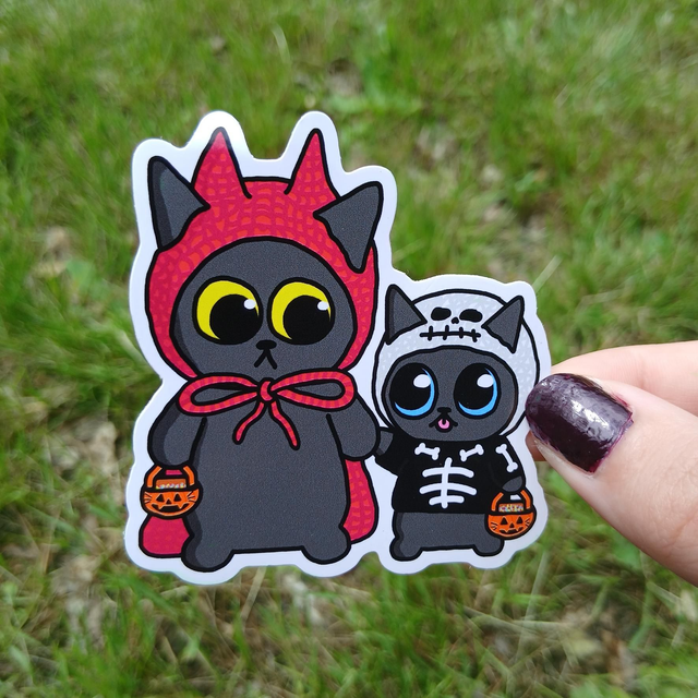 Trick Or Treat Cats Sticker