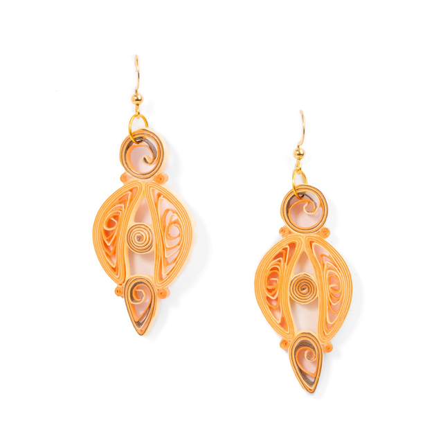 Boucle d'oreille SUNNY orange crème