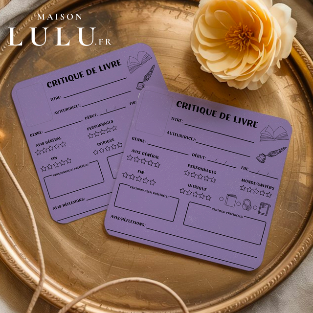 Marque page carré, Signet critique de livre, 12 couleurs